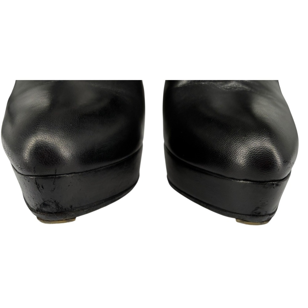 Black Nappa Platform Zip Bootie Stiletto Night Out Moto Gucci Steve EU36‎ - Picture 9 of 12